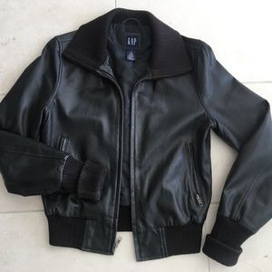 Classic GAP Leather Bomber Jacket I Sz SM